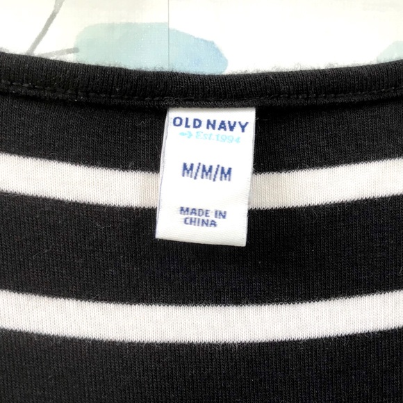 Old Navy Black & White Stripe Long Sleeve Dress - Picture 4 of 7